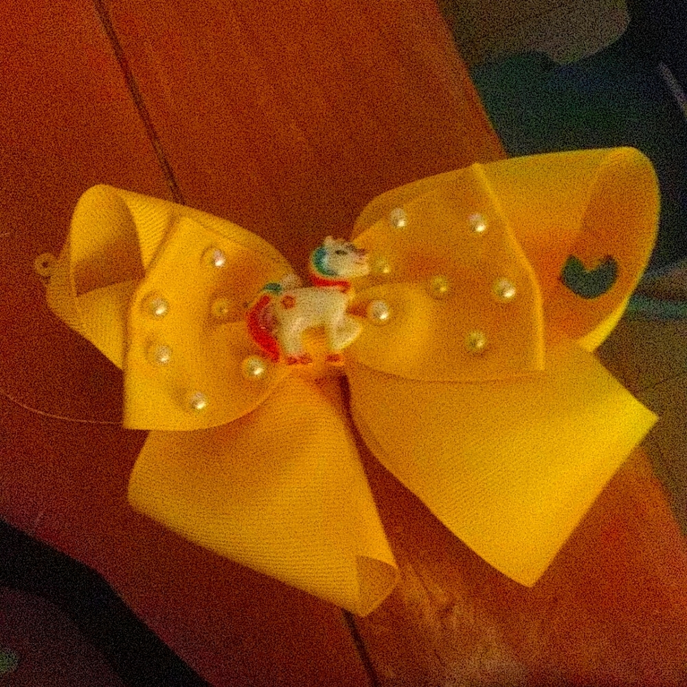 Yellow unicorn bow